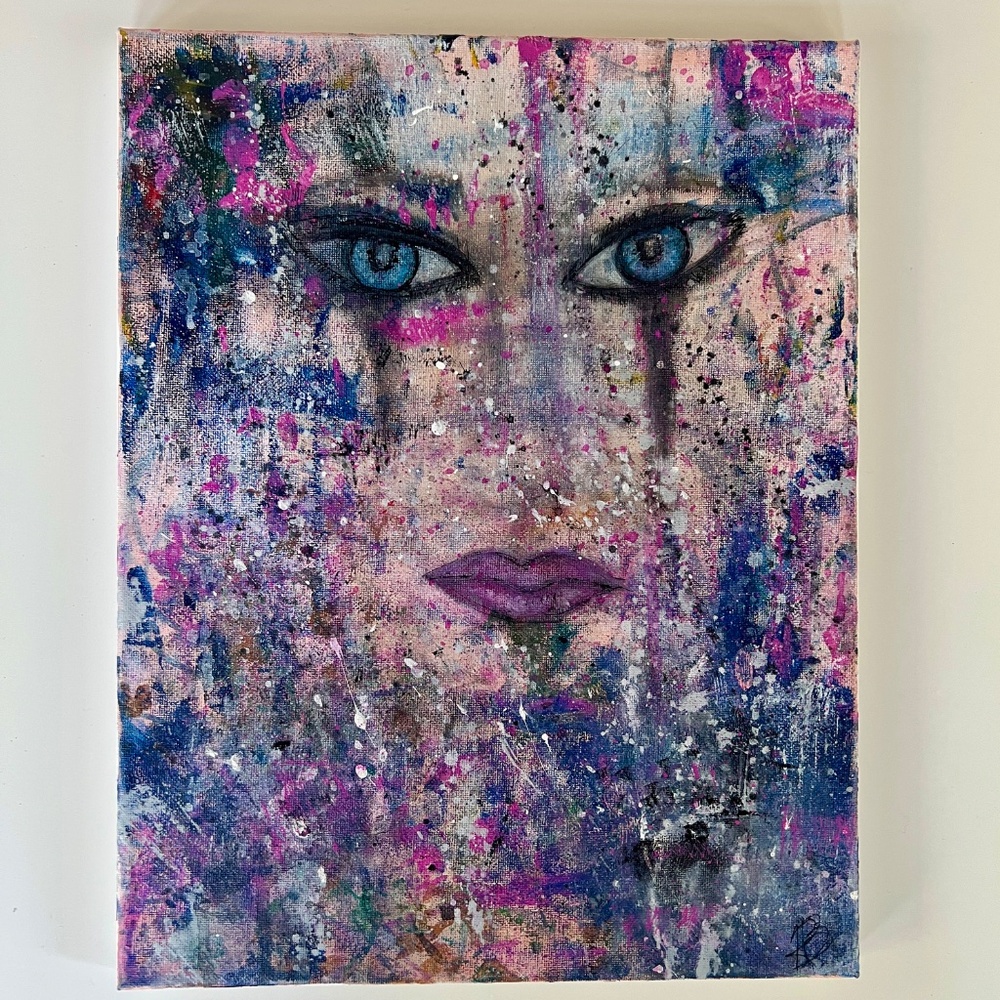 Eye Catching – Abstract Acrylic Painting of a Woman | 11x14 Canvas Pop Art - Picture 15 of 16